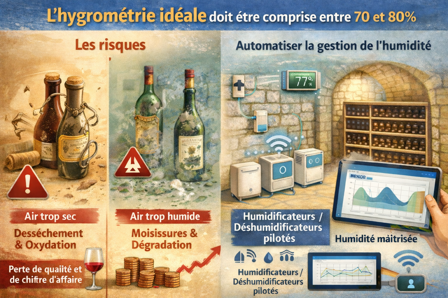 Hygrométrie d’une cave à vin : pourquoi et comment la maîtriser